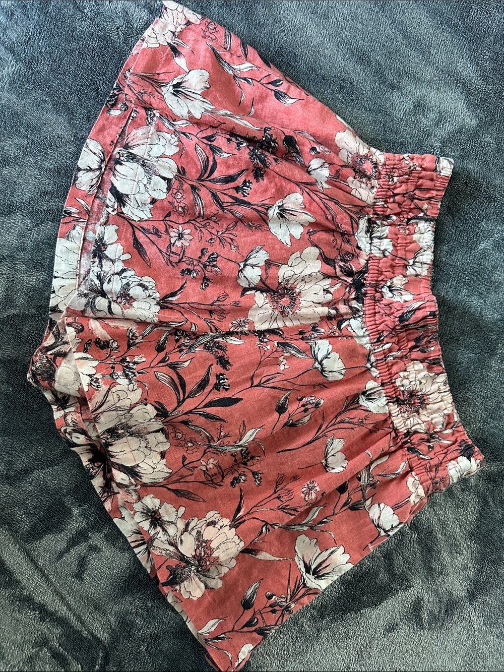 Anthropologie Coral Floral Pull-On Athletic Shorts